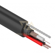 Кабель видеонаблюдения КВК-П D=2 x 0.75 мм2 Rexant, с тросом, наружный, черный, 305 м - 