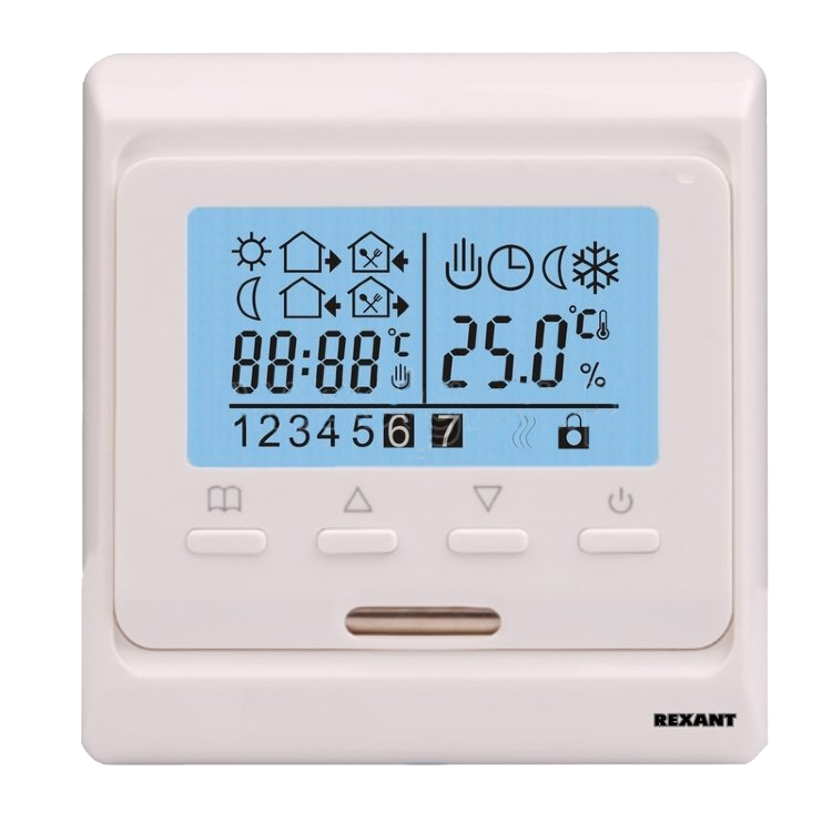 Терморегулятор с дисплеем и автоматическим програмированием, 3680 Вт (51-0532)