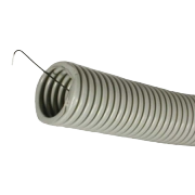 Труба гофрированная 16 мм / 10.7 мм, серая, самозатухающий ПВХ, протяжка, 100 м - 