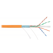 Кабель FTP 4PR 23AWG CAT6 Nikolan, LSZH, оранжевый, 305 м - 