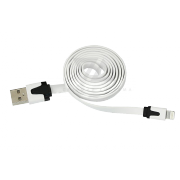 USB кабель для iPhone 5/5S, шнур плоский, белый, 1 м - 