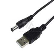 USB кабель питания 2.1 x 5.5 мм, черный, 1.5 м - 
