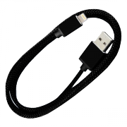 Шнур USB 2.0(штекер)-8-pin Smartbuy, для iPhone 5/5S/6/6Plus, черн, хлопок+металл, 1.2 м - 