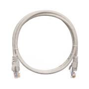 Патчкорд UTP 2 м Nikomax, CAT5е, серый, литой, LSZH - 