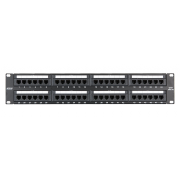 Патч-Панель 19" Netlan, 48 гнезд RJ-45, 2U, CAT5e, неэкранированная, черная - 