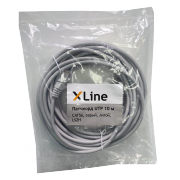 Патчкорд UTP 10 м X-Line, CAT5е, серый, литой, LSZH - 