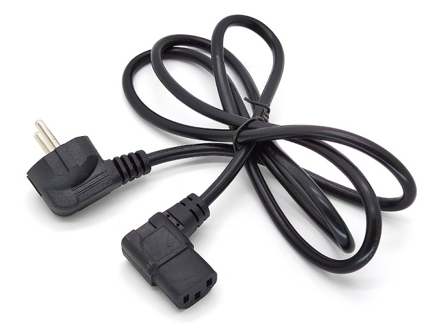 Шнур сетевой OT-ELS08 Орбита, угловой, С13, 16А, 1.5 м