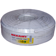 Кабель RG-6U Rexant, оплетка 64 жилы, белый, 100 м